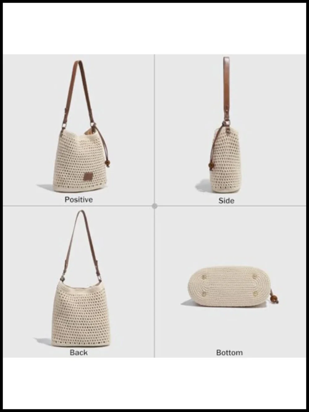 Crochet Summer Tote Beach Shoulder Bag Hobo Purse with Boho Style